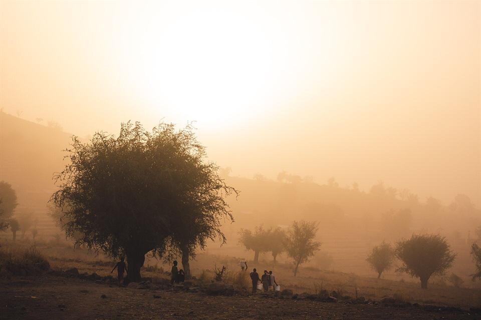 Lever de soleil sur Rhumsiki dans l'Extrême-Nord du Cameroun