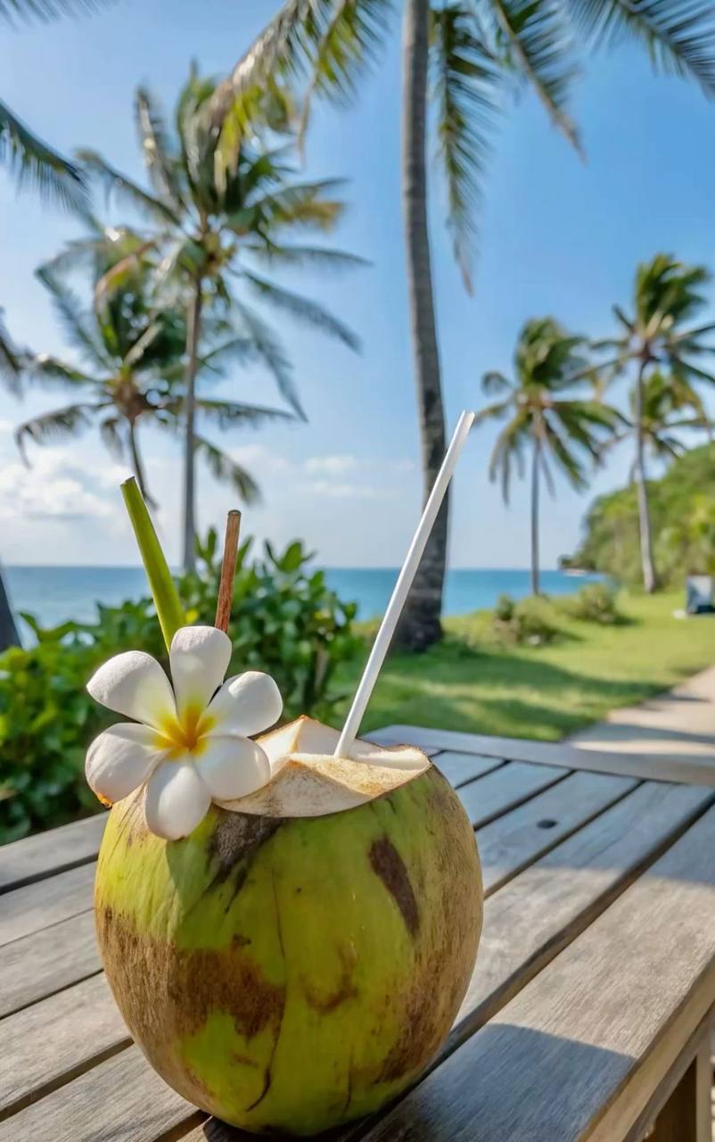 Plage tropicale bordée de cocotiers