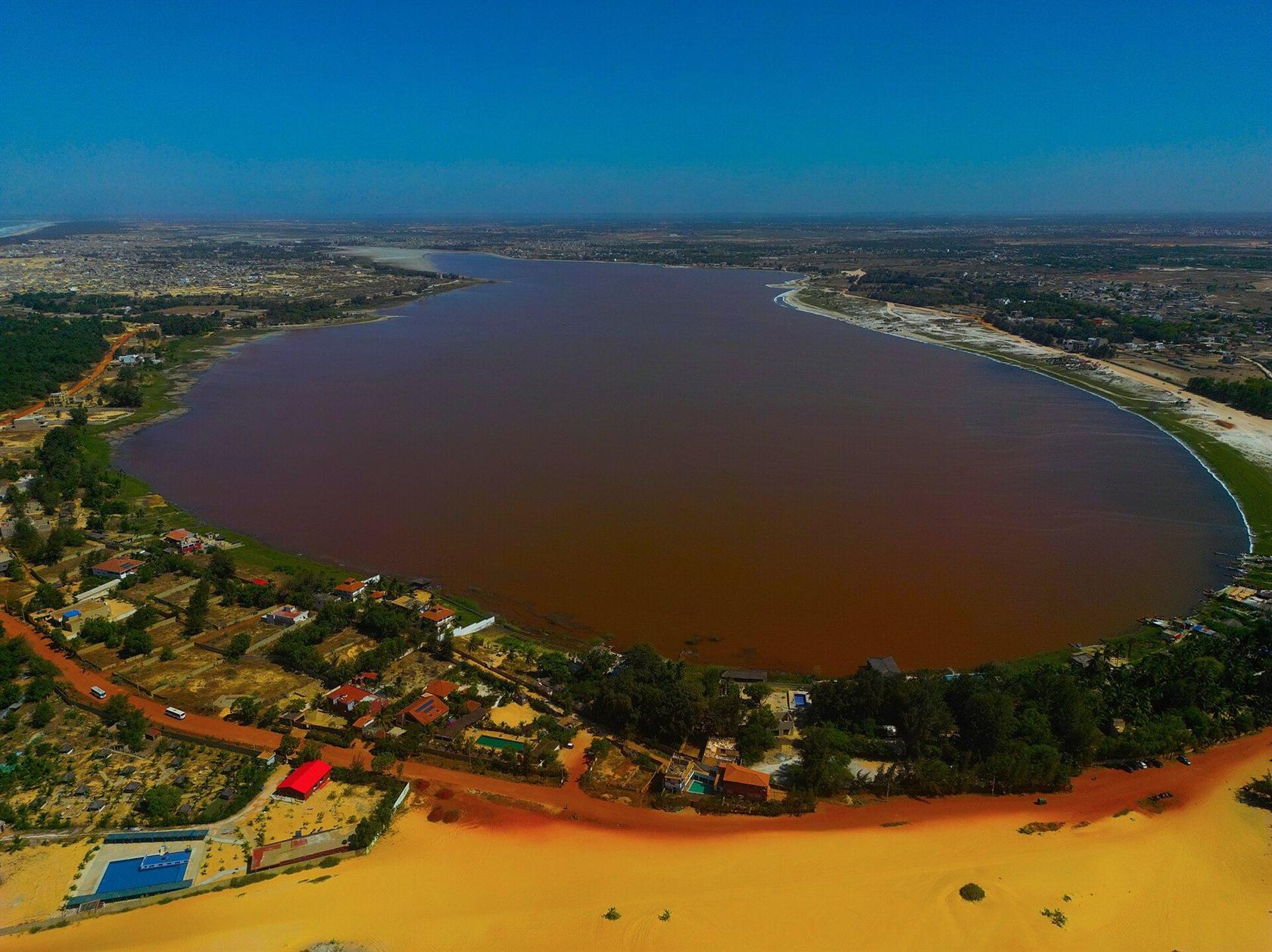 Le lac Rose vu du ciel, Sénégal